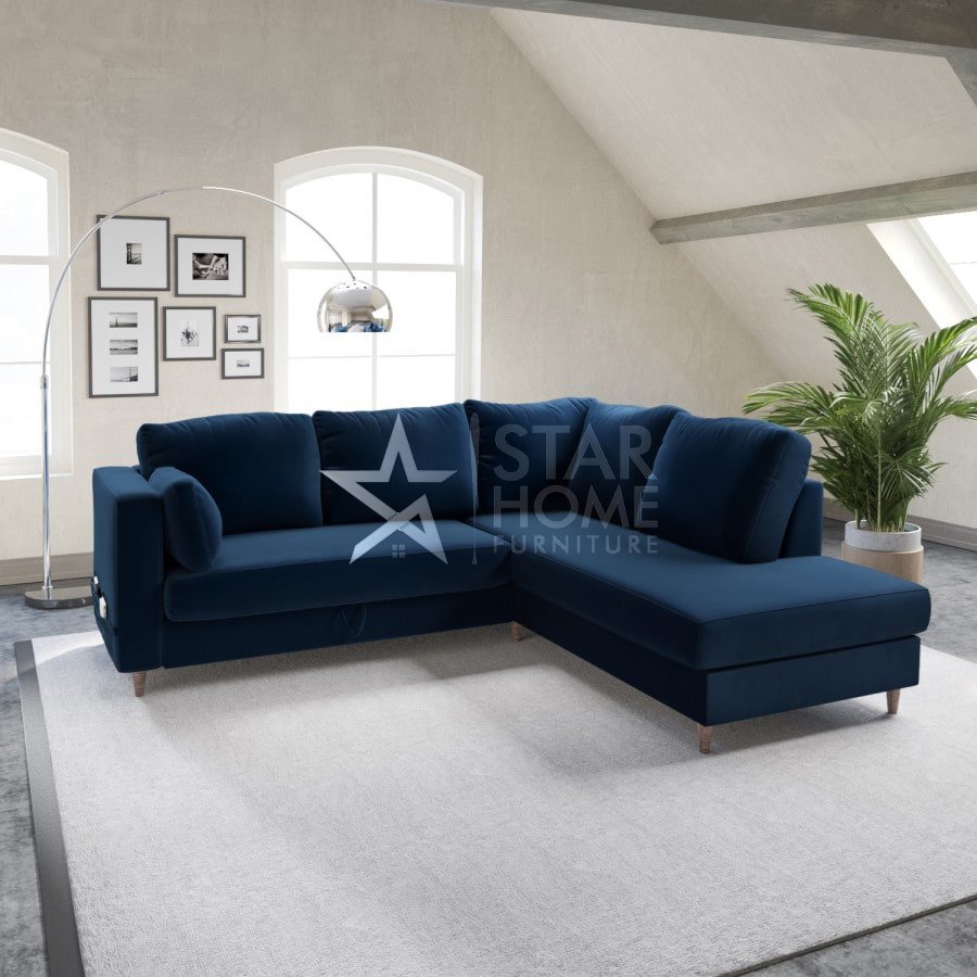 Boe 4-Seater L-Shape Corner Velvet Sofa - SHF