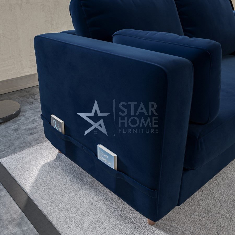 Boe 4-Seater L-Shape Corner Velvet Sofa - SHF