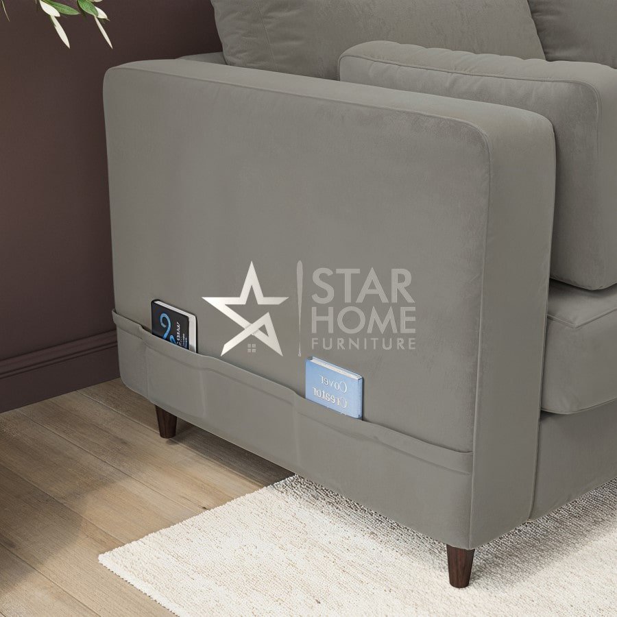 Boe 4-Seater L-Shape Corner Velvet Sofa - SHF