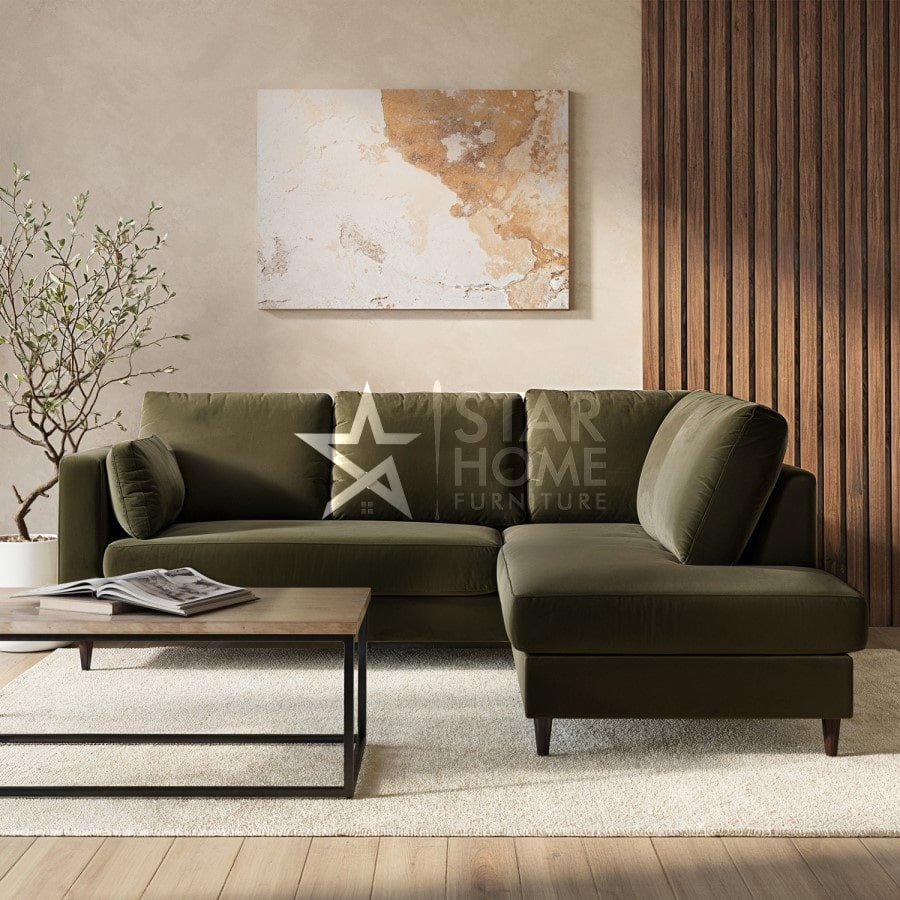 Boe 4-Seater L-Shape Corner Velvet Sofa - SHF