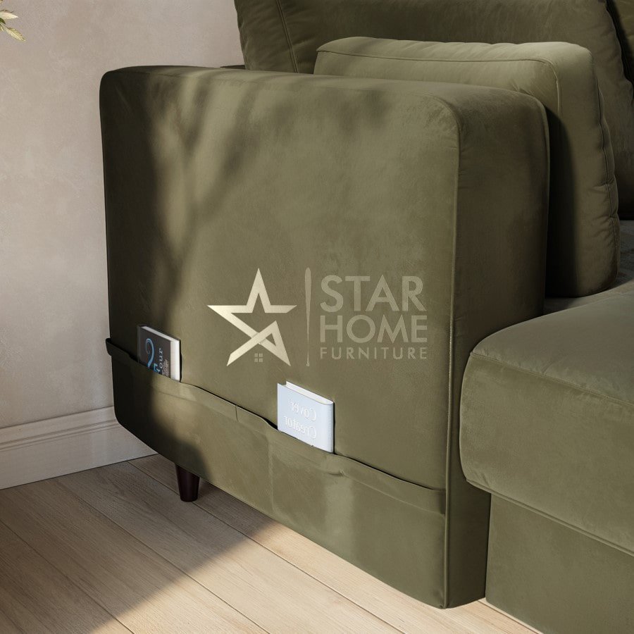 Boe 6-Seater U-Shaped Velvet Sofa - SHF