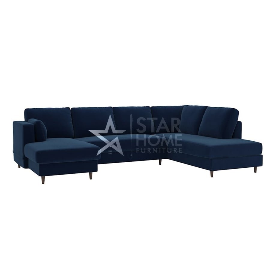 Boe 6-Seater U-Shaped Velvet Sofa - SHF