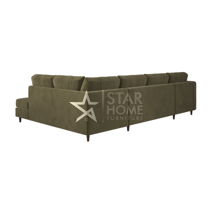 Boe 6-Seater U-Shaped Velvet Sofa - SHF