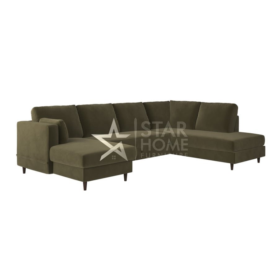 Boe 6-Seater U-Shaped Velvet Sofa - SHF