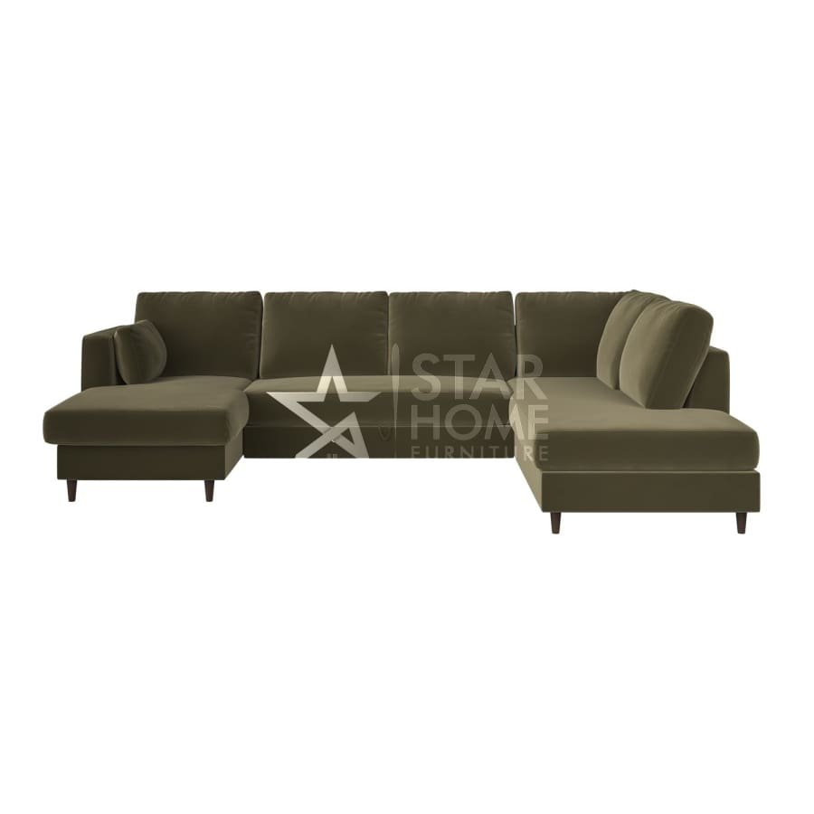 Boe 6-Seater U-Shaped Velvet Sofa - SHF