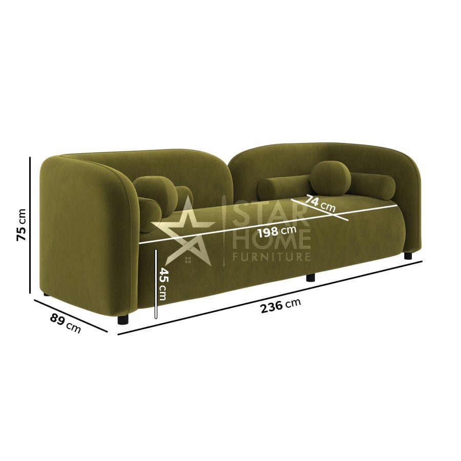 Elma 3-Seater Cloud Curved Sofa - SHF