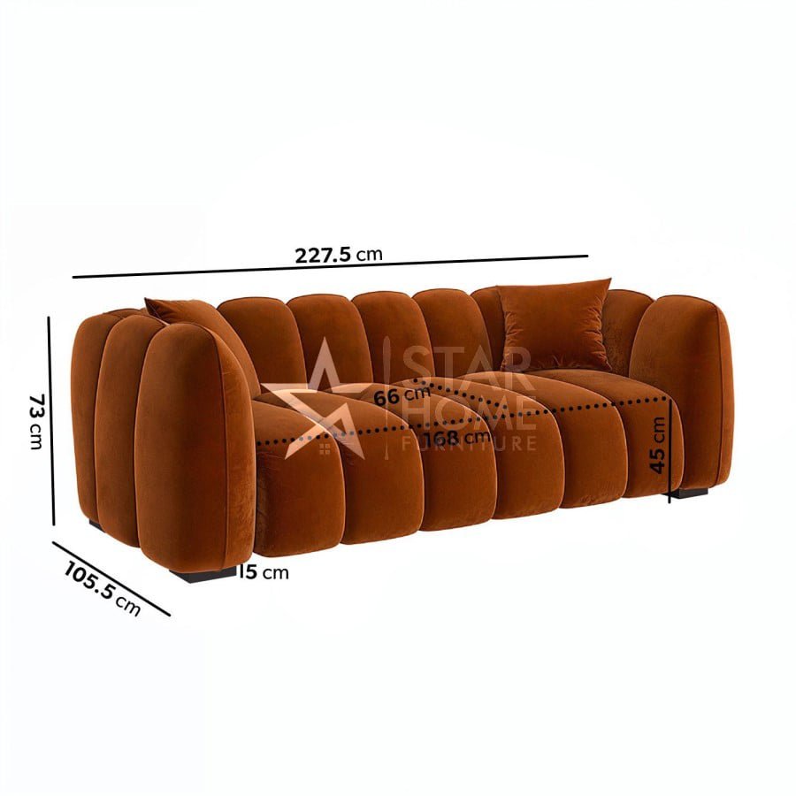 Elod 3-Seater Velvet Sofa - SHF