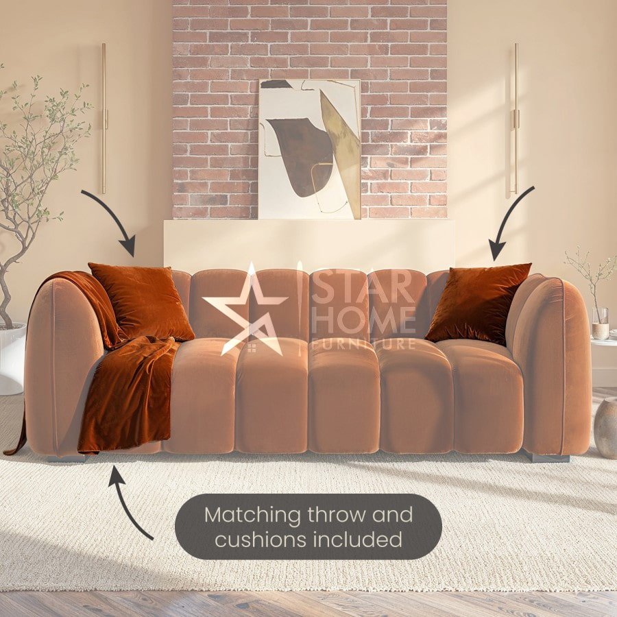 Elod 3-Seater Velvet Sofa - SHF