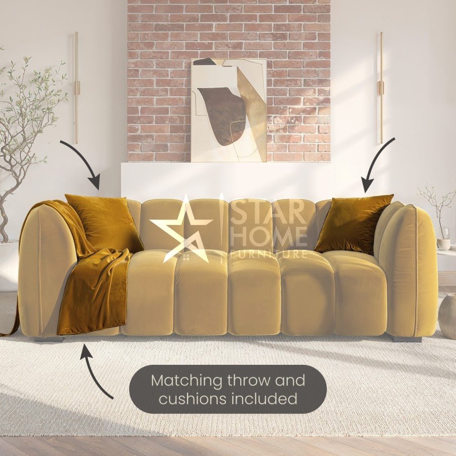 Elod 3-Seater Velvet Sofa - SHF