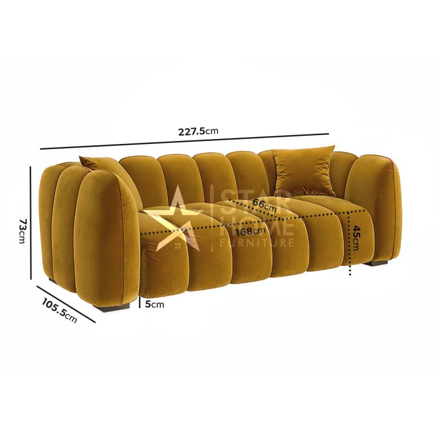 Elod 3-Seater Velvet Sofa - SHF
