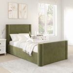 Isadora Single Velvet Bed Frame - Green
