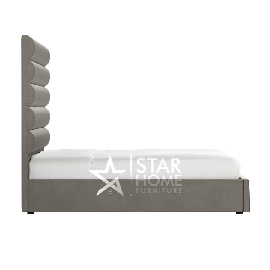 Kendall Tall Cushioned Headboard With Storage Velvet Bed - SHF