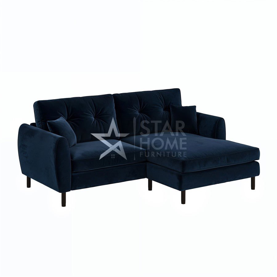 Nolen 3-Seater Chaise Corner Velvet Sofa - SHF