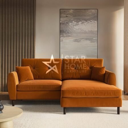 Nolen 3-Seater Chaise Corner Velvet Sofa - SHF