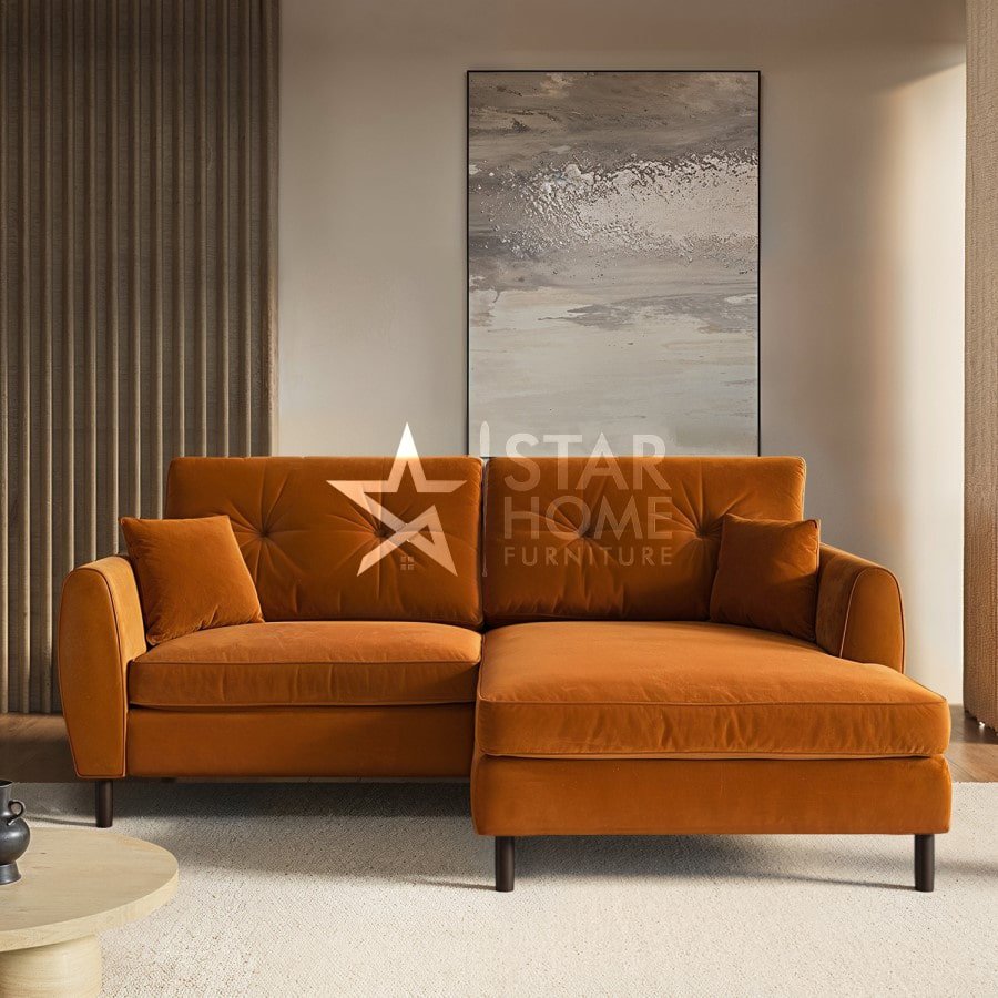 Nolen 3-Seater Chaise Corner Velvet Sofa - SHF