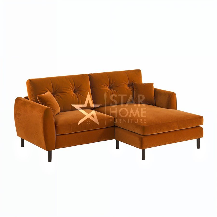Nolen 3-Seater Chaise Corner Velvet Sofa - SHF