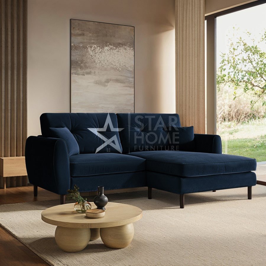 Nolen 3-Seater Chaise Corner Velvet Sofa - SHF