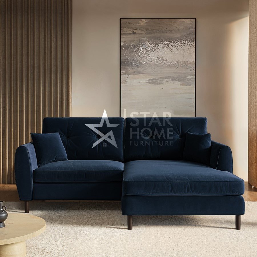 Nolen 3-Seater Chaise Corner Velvet Sofa - SHF