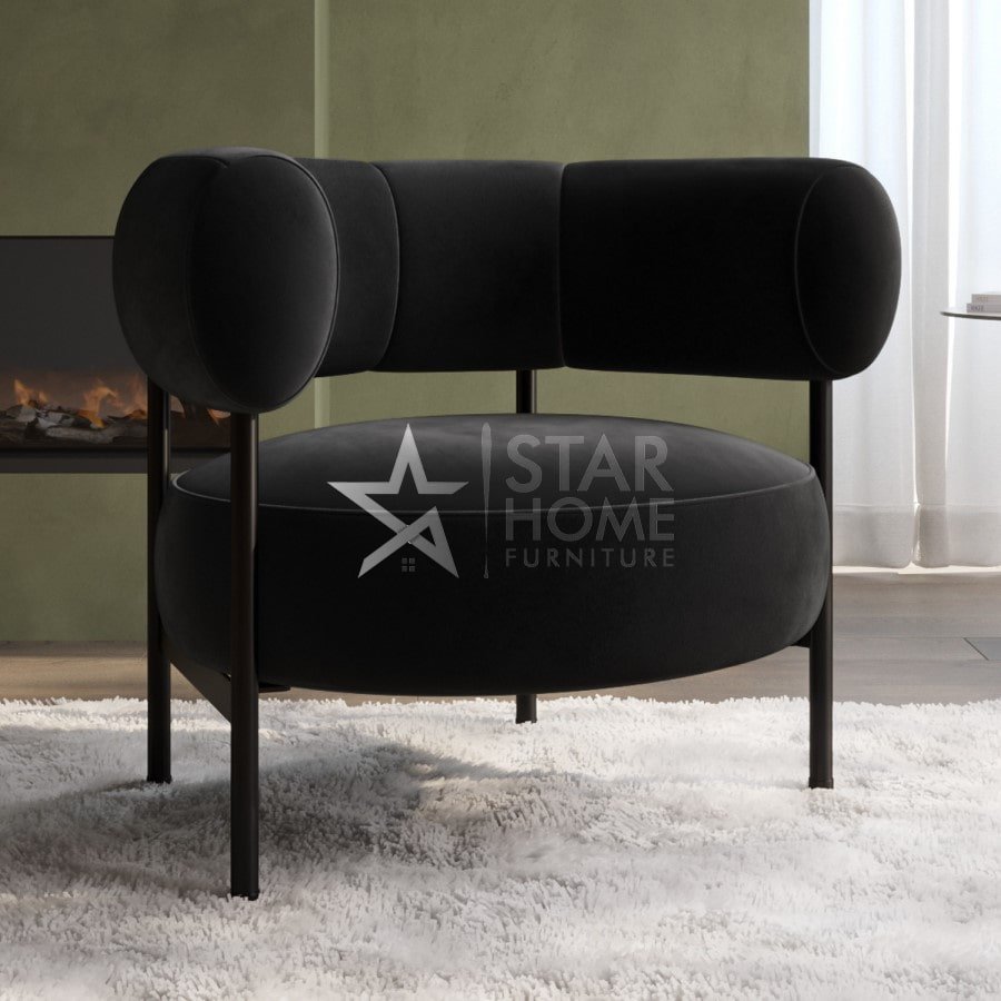 Romy 1-Seater Curved Velvet Armchair - SHF