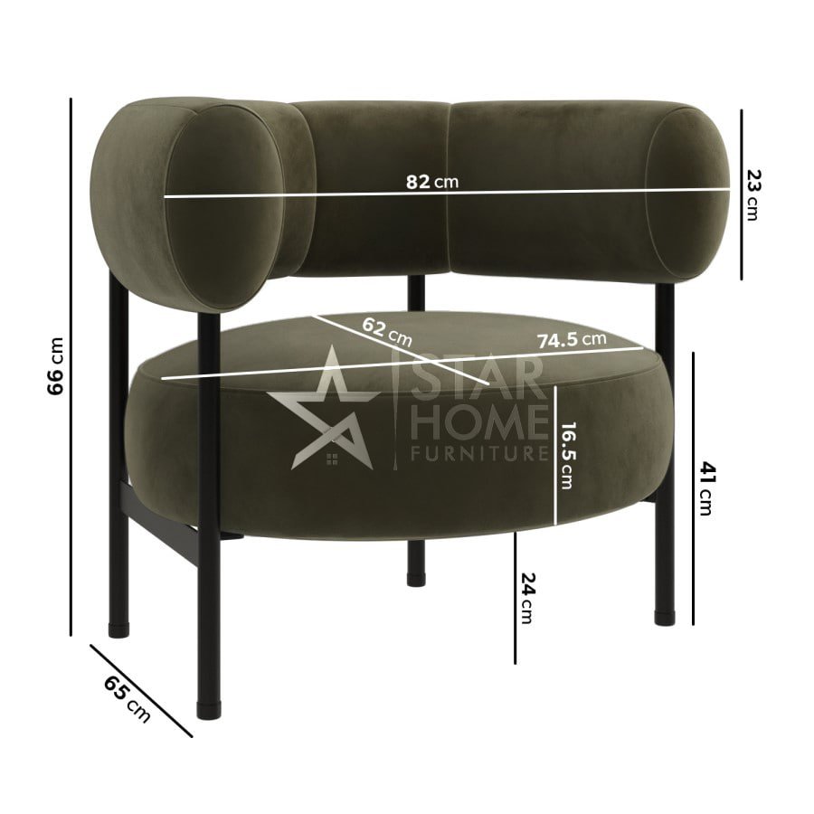 Romy 1-Seater Curved Velvet Armchair - SHF