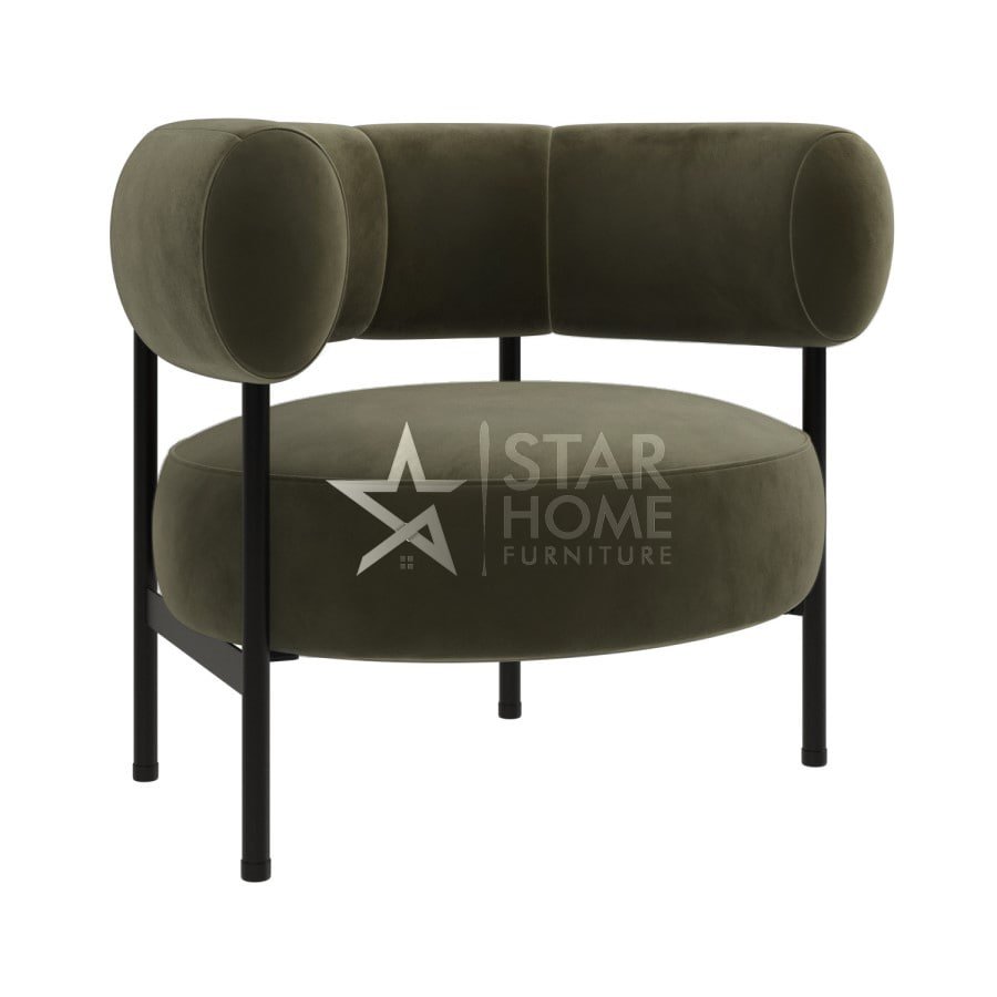 Romy 1-Seater Curved Velvet Armchair - SHF