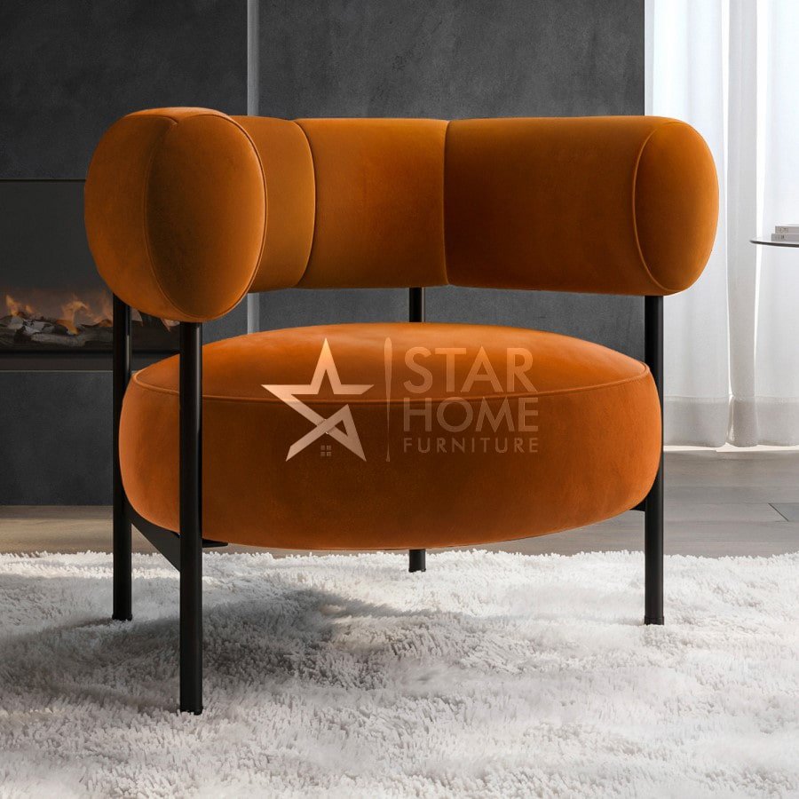 Romy 1-Seater Curved Velvet Armchair - SHF