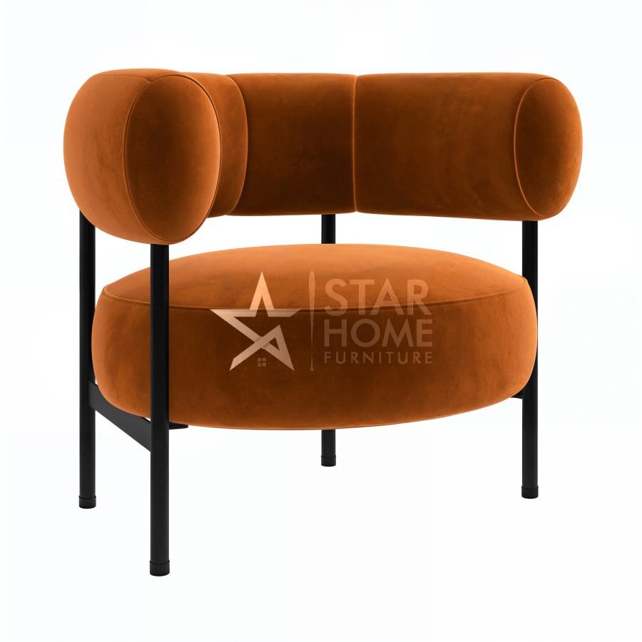 Romy 1-Seater Curved Velvet Armchair - SHF