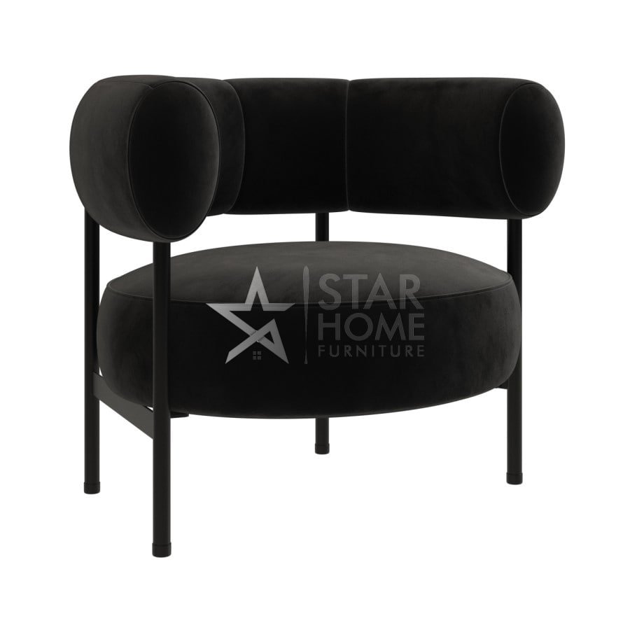 Romy 1-Seater Curved Velvet Armchair - SHF