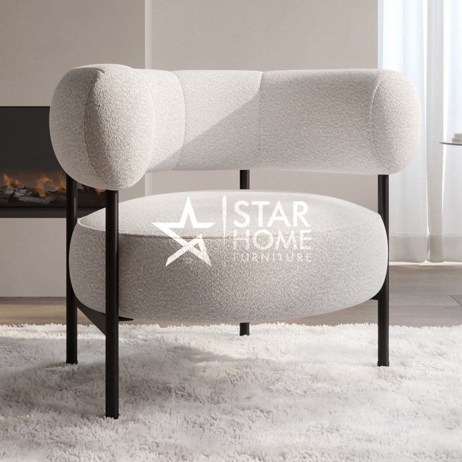 Romy 1-Seater Curved Velvet Armchair - SHF