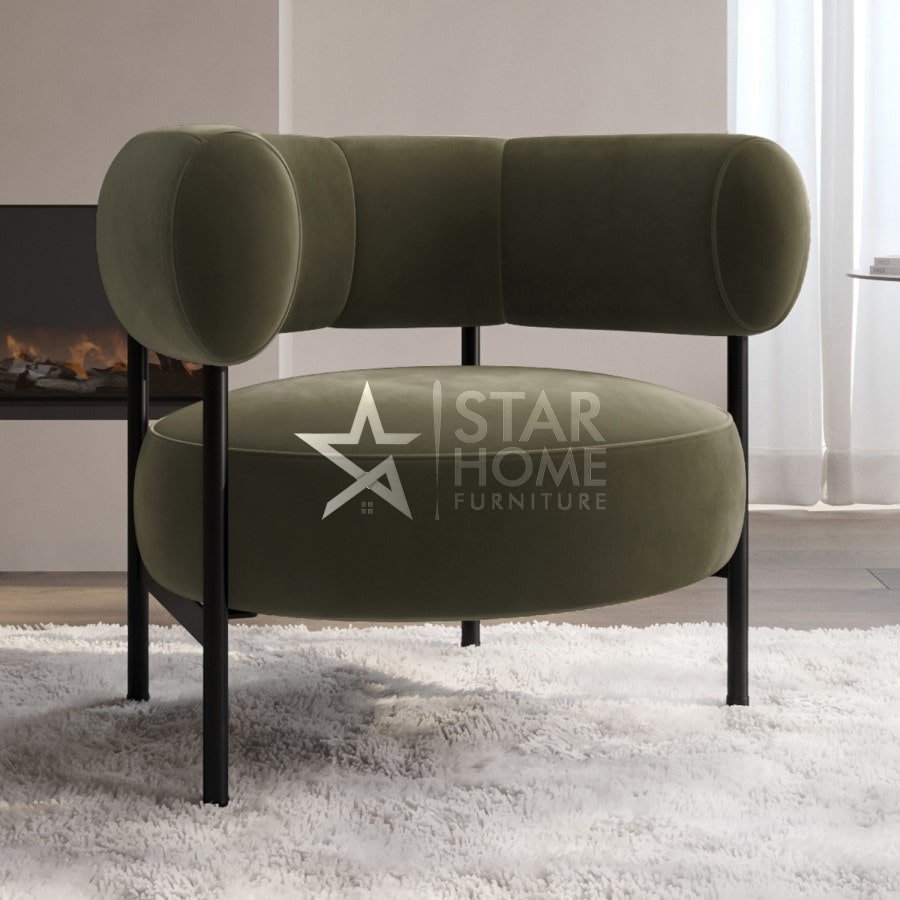 Romy 1-Seater Curved Velvet Armchair - SHF