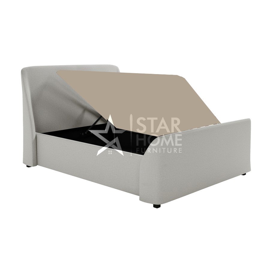 Amelia Upholstered Side-Lift Ottoman Bed - Grey - SHF