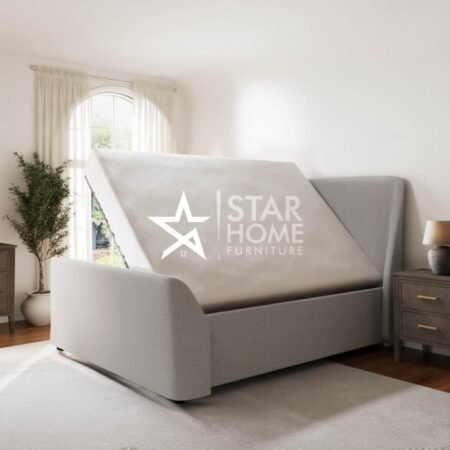 Amelia Upholstered Side-Lift Ottoman Bed - Grey - SHF