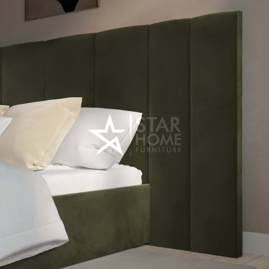 Iman Upholstered Ottoman Bed with Wide Headboard Bed - SHF