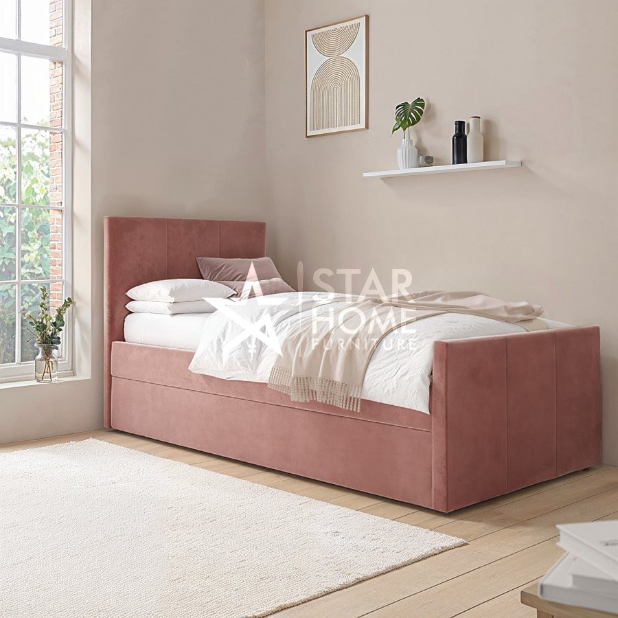 Layla Single Guest with Trundle Velvet Bed - SHF