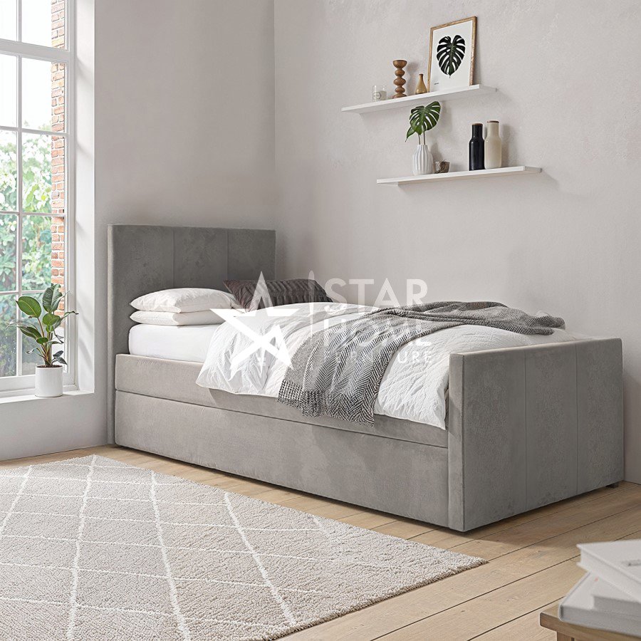 Layla Single Guest with Trundle Velvet Bed - SHF