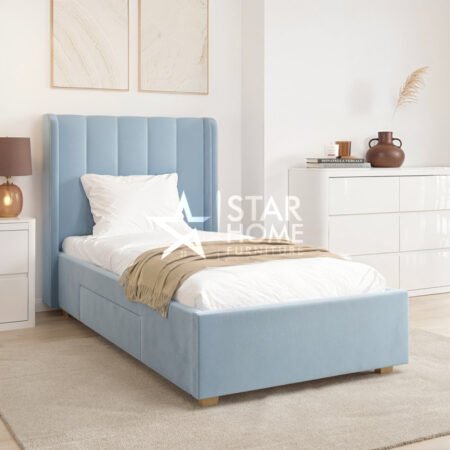 Phoebe Frame with Storage Drawer Velvet Single Bed - SHF