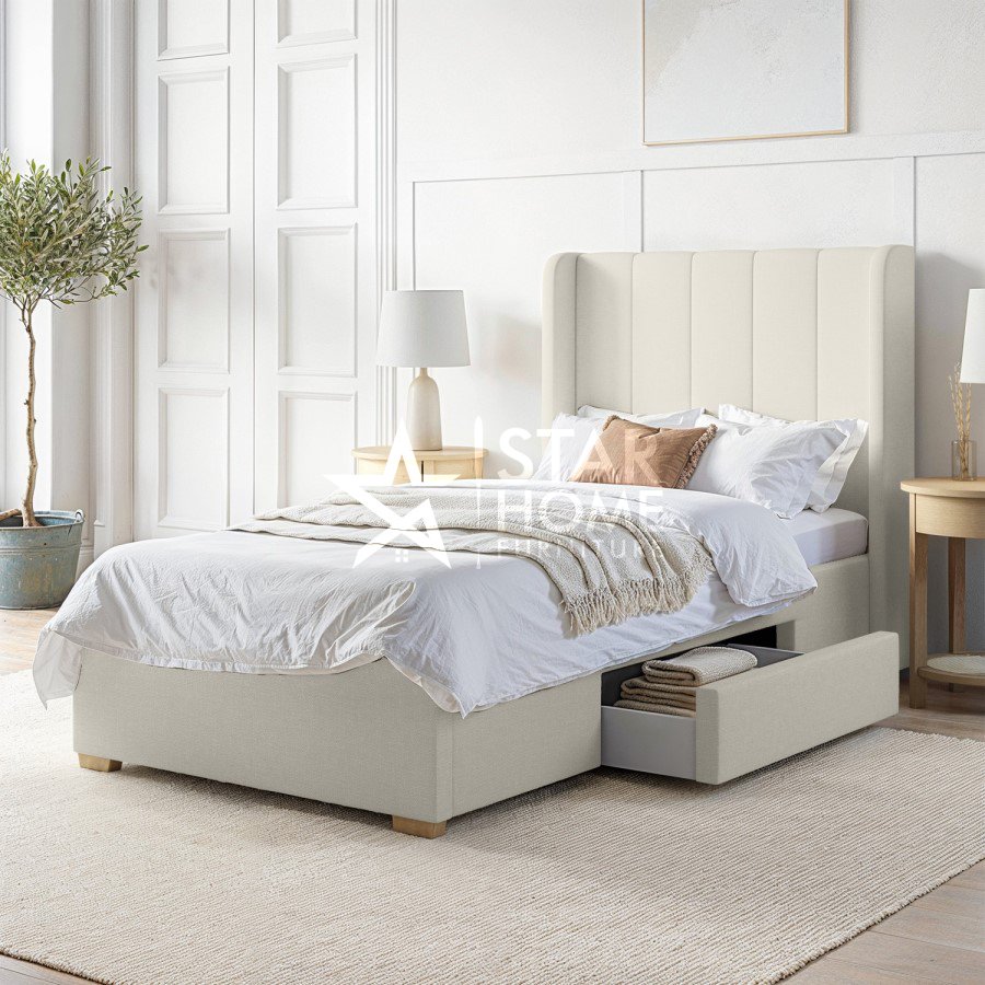 Phoebe Frame with Storage Drawer Velvet Single Bed - SHF