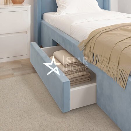 Phoebe Frame with Storage Drawer Velvet Single Bed - SHF