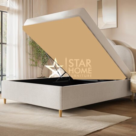 Roma Ottoman Bed with Scalloped Headboard Boucle - SHF
