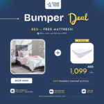 Pacific Single Velvet Bed - 90x200 cm + FREE Mattress