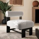 Ace Woven Fabric Accent Chair - Beige