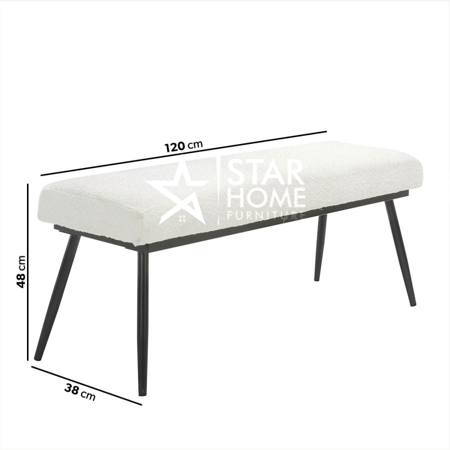 Ally 2-Seater Large Hallway Boucle Bench - SHF