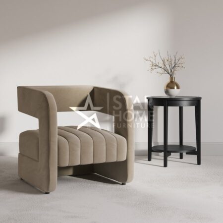 Boni Art Deco Accent Velvet Chair with Ribbed Detail - SHF