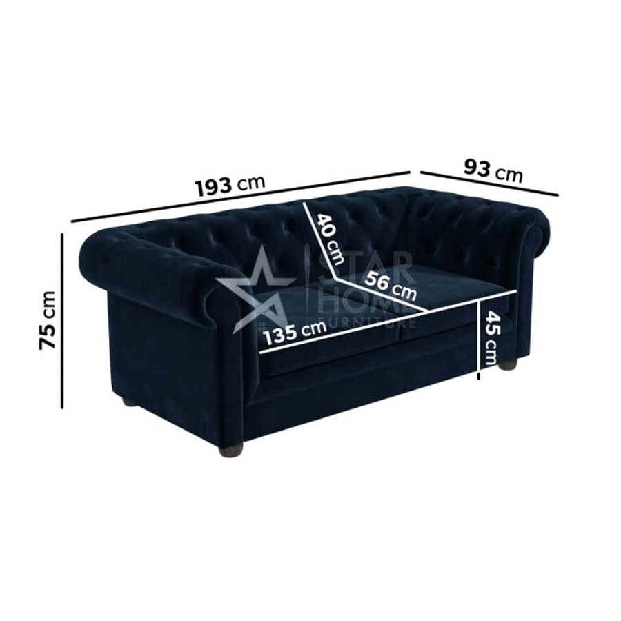 Bronte 3-Seater Chesterfield Velvet Sofa - SHF