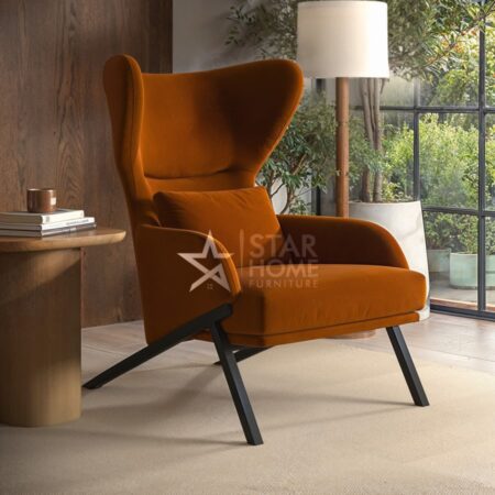 Clarence Accent Velvet Chair - Burnt Orange - SHF
