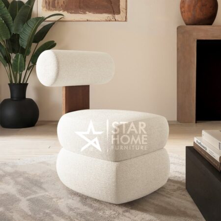 Cleo Roll Back Dressing Boucle Table Chair - Cream - SHF