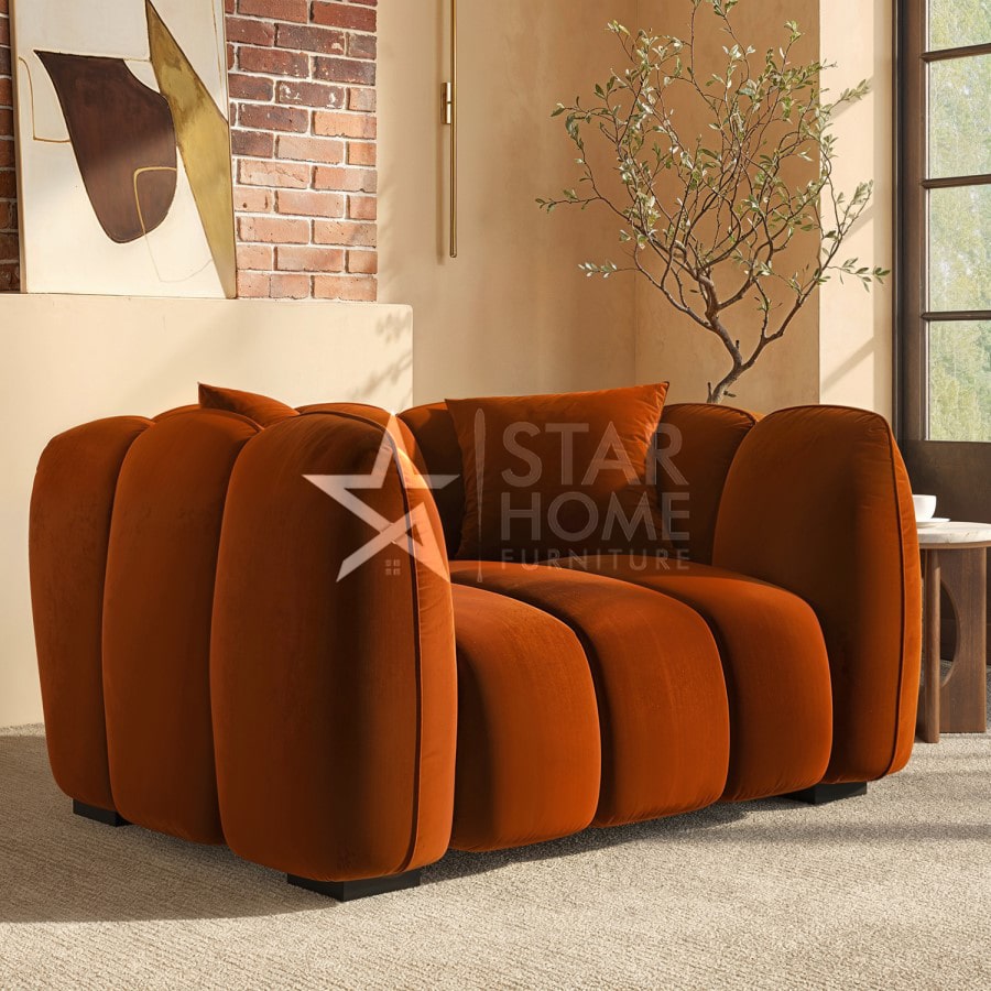 Elod Love Seat Velvet Sofa - SHF