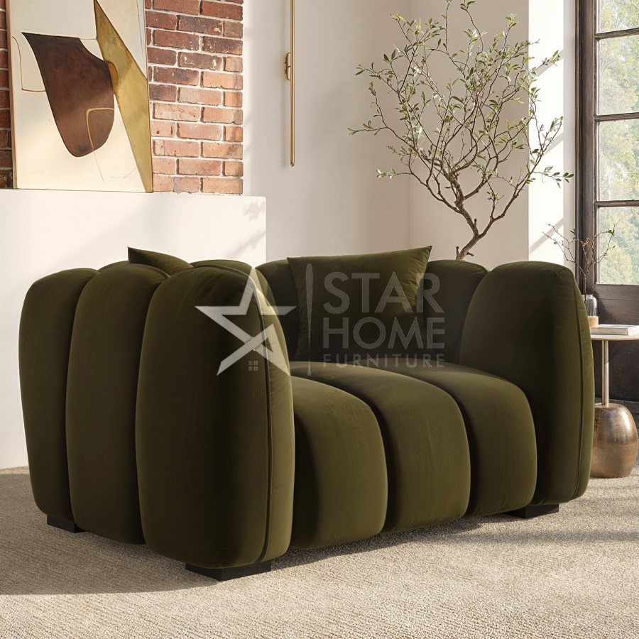 Elod Love Seat Velvet Sofa - SHF