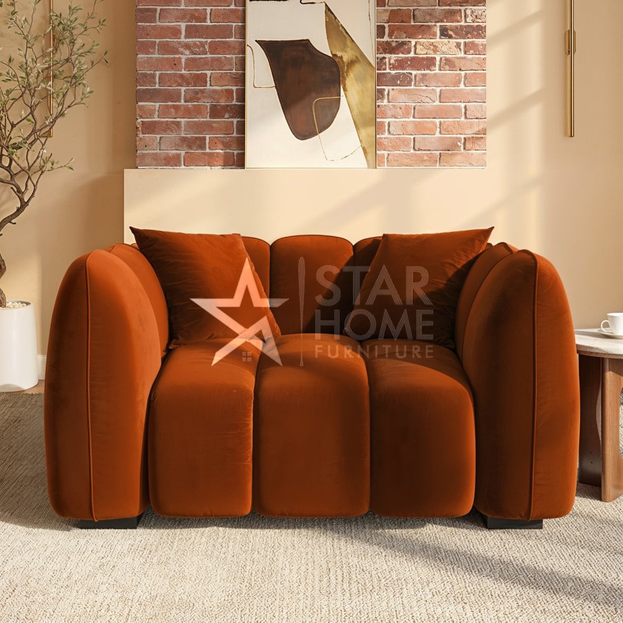 Elod Love Seat Velvet Sofa - SHF