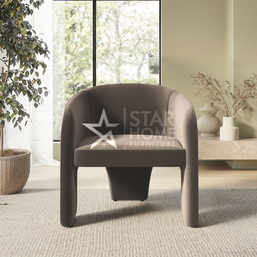 Lyanna 1-Seater Velvet Curved Accent Chair - SHF